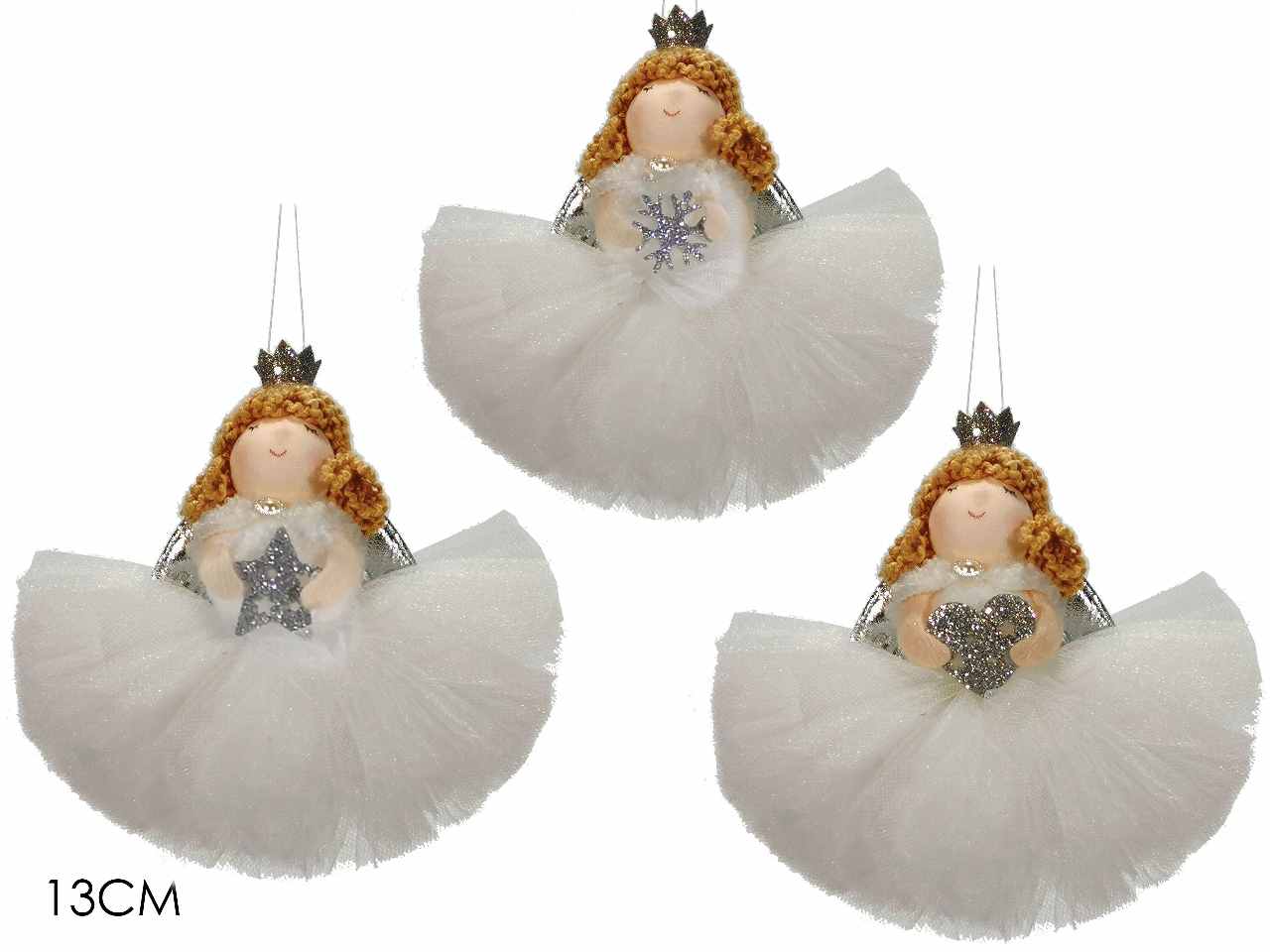 Pendente angelo ballerina bianco/argento