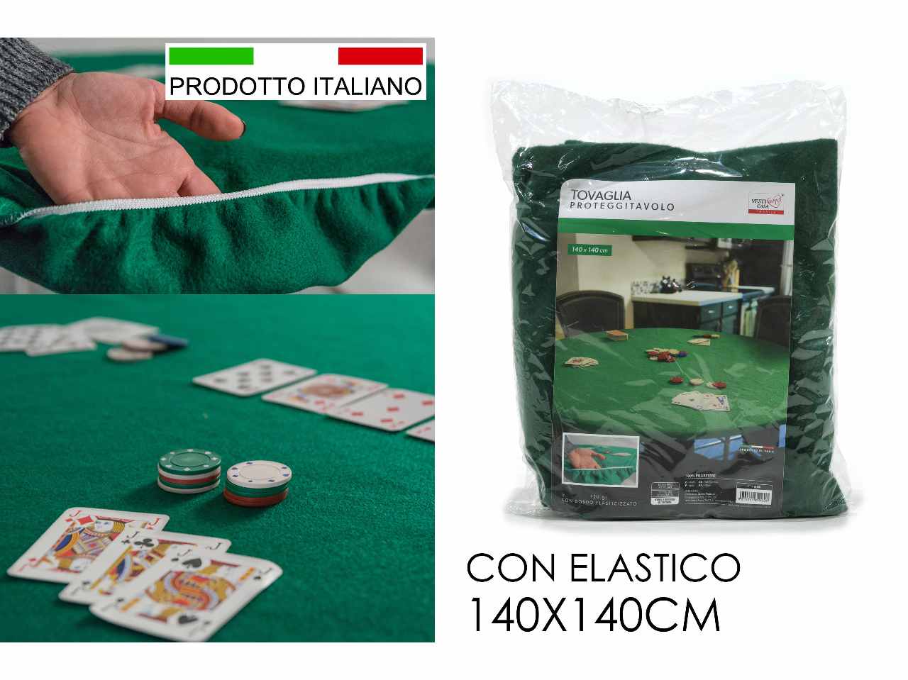 Tovaglia proteggitavolo poker 140x140cm