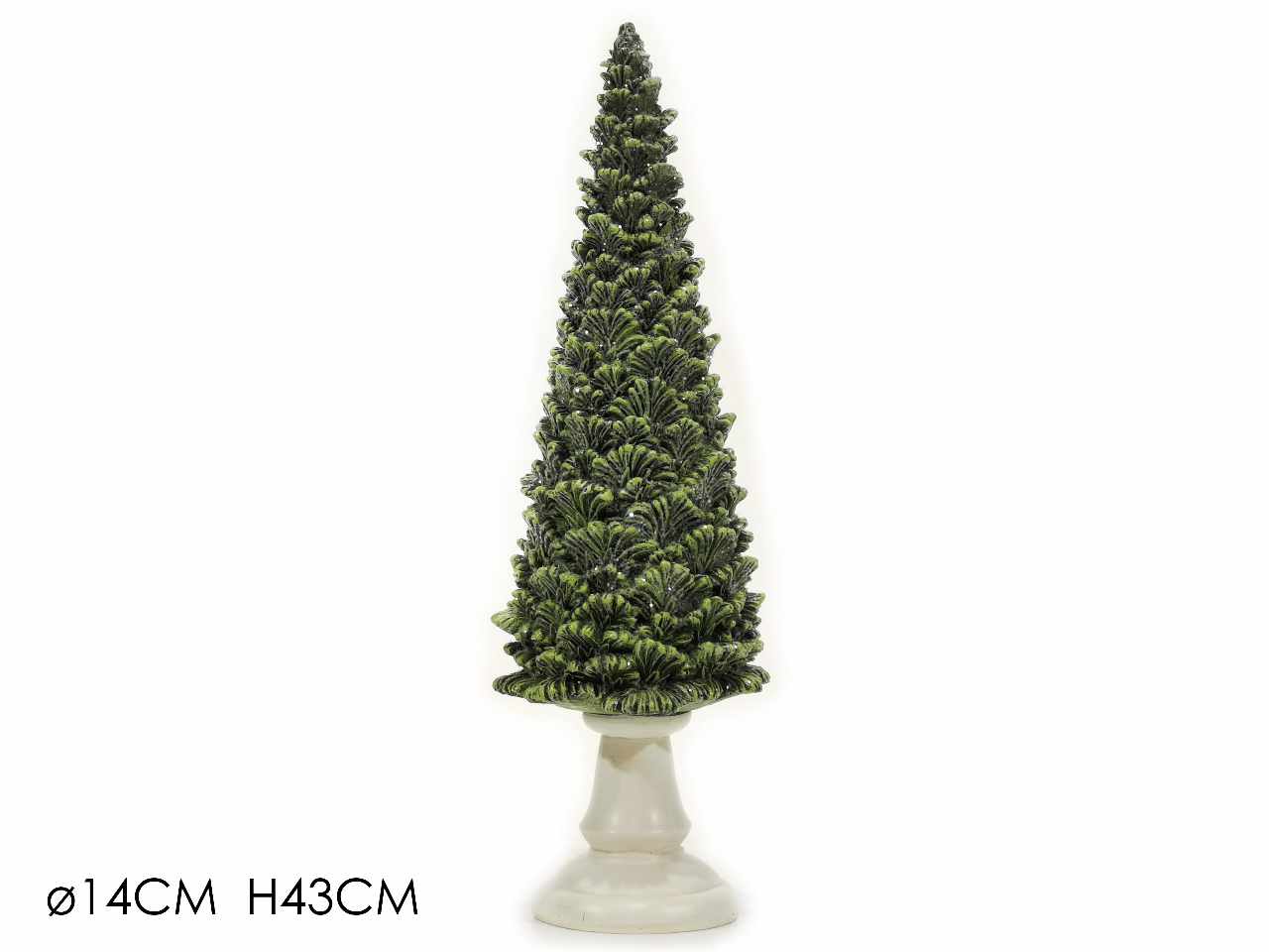 Albero di natale con base bianca misura h.44cm
