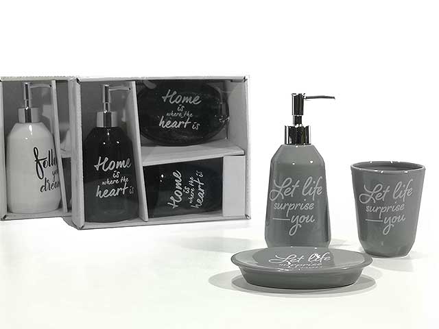 Set bagno 3 pezzi c/scritte 706114