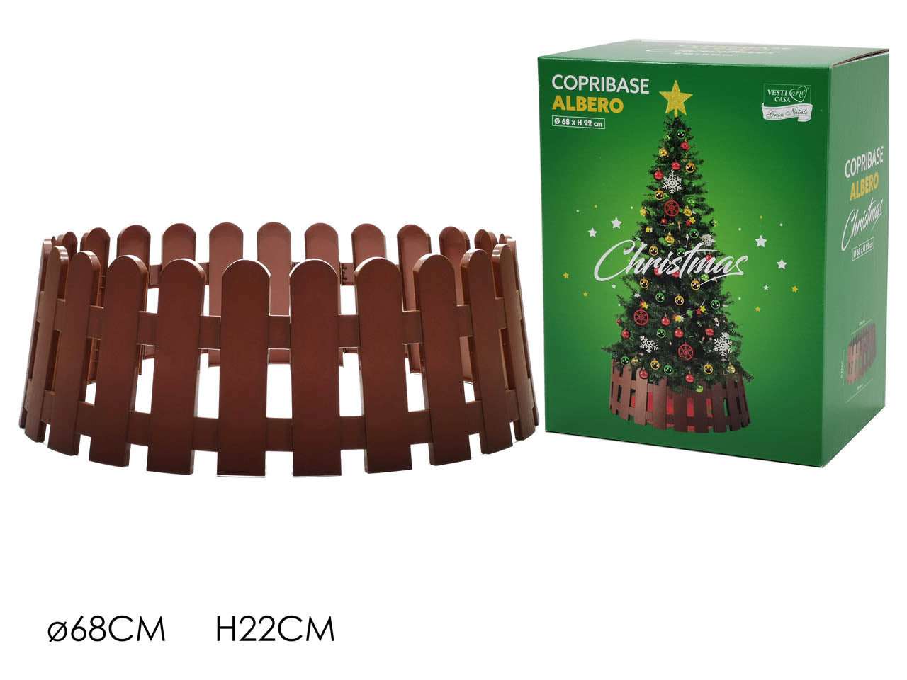 Copribase per albero marrone 68x22cm