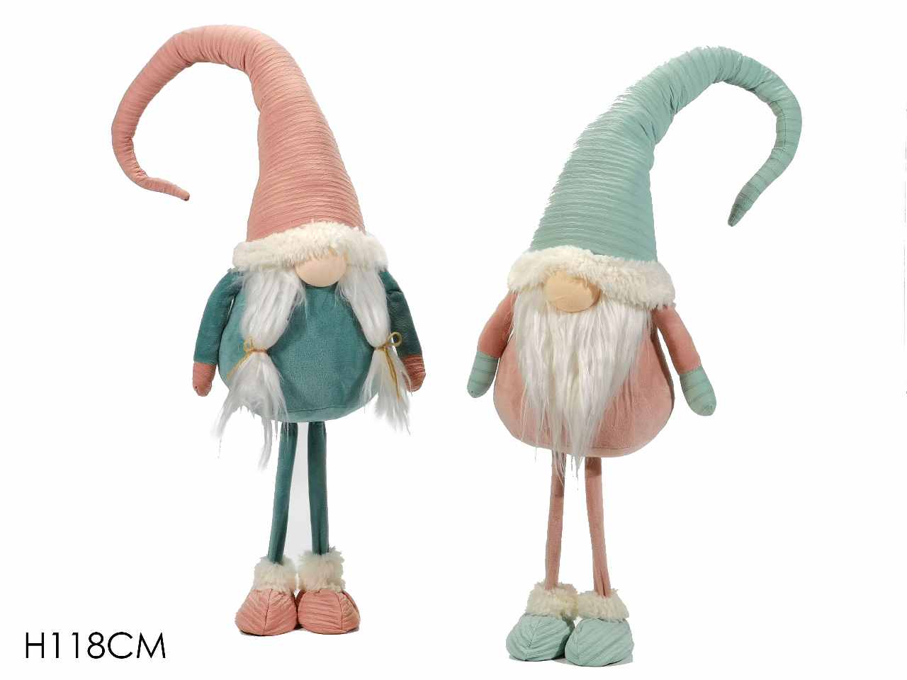 Gnomo in piedi 118cm con cappello rosa / celeste 2 assortimenti