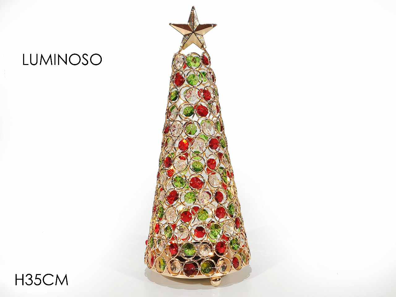 Albero 20led con pietre multicolor  h35cm batteria