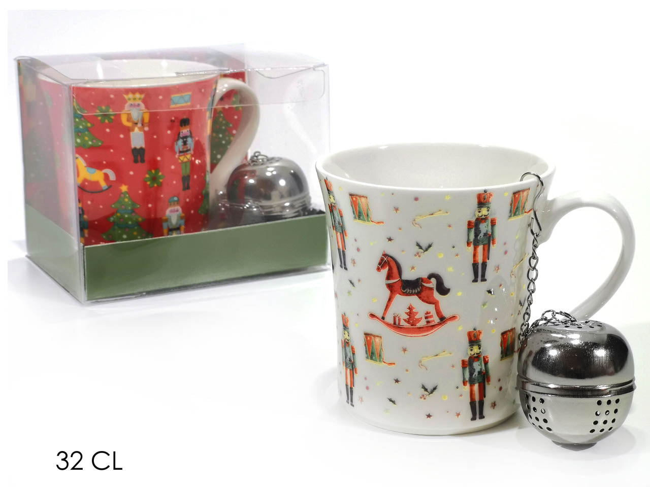 Tazza misura 32cl con infusiera disegno soldatino in 2 assortimenti