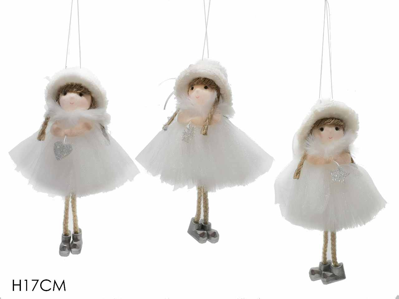Pendente bimba con gonna velo bianco 3 assortimenti