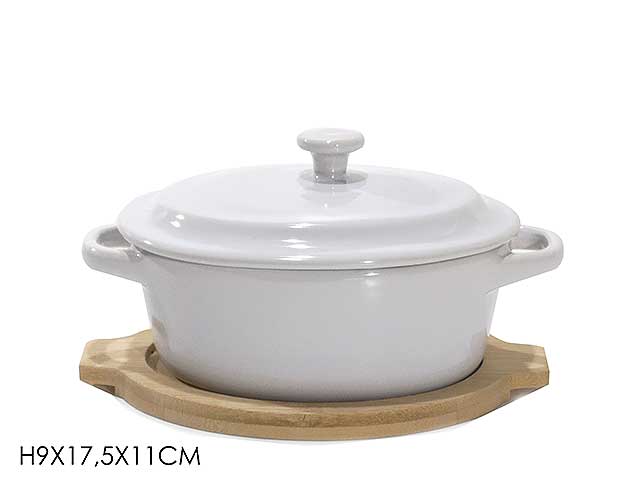 Tegamino su base bamboo h9x17,5x11cm 635816