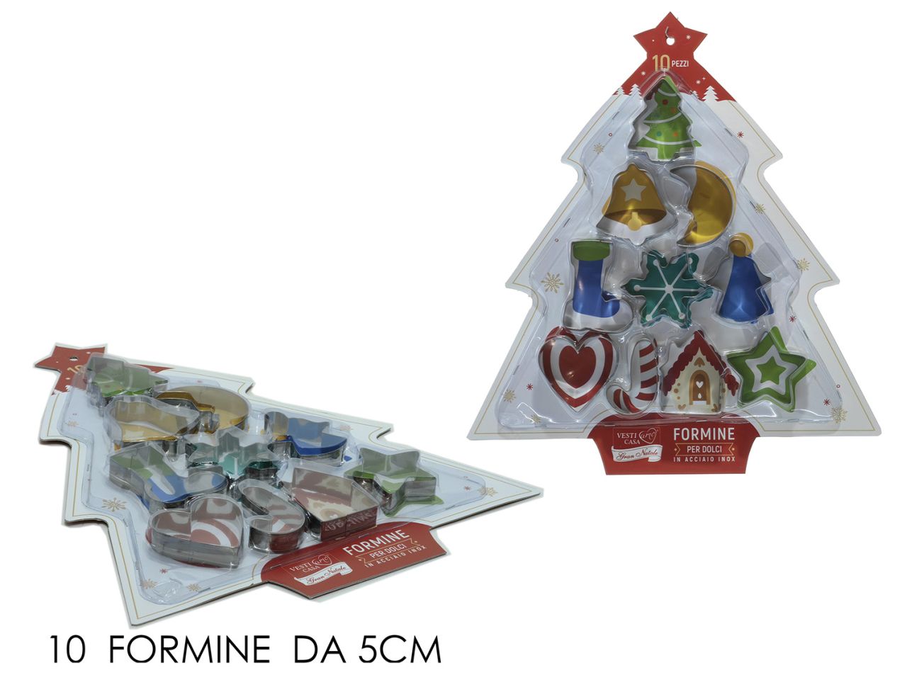 Formine in acciaio natalizie - la confezione comprende 10 formine
