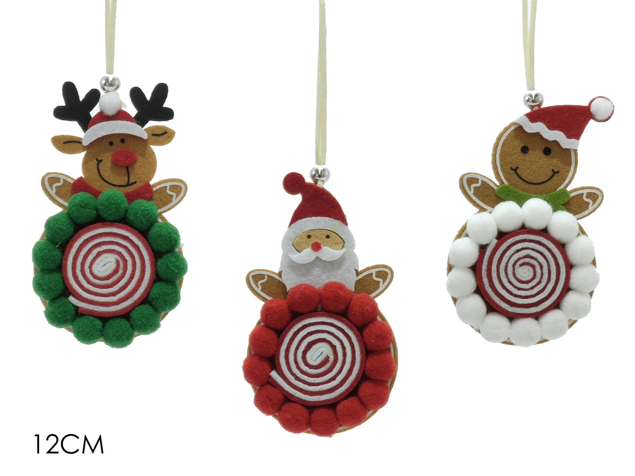 Pendente con soggetti natalizi 12cm in 3 assortimenti