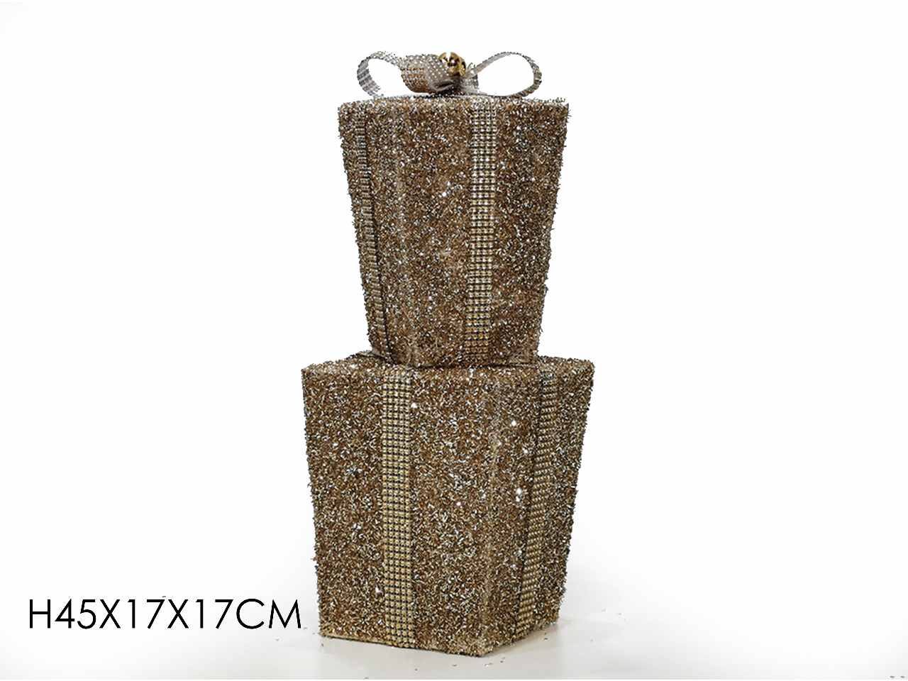 Doppio pacco regalo 17x45cm champagne