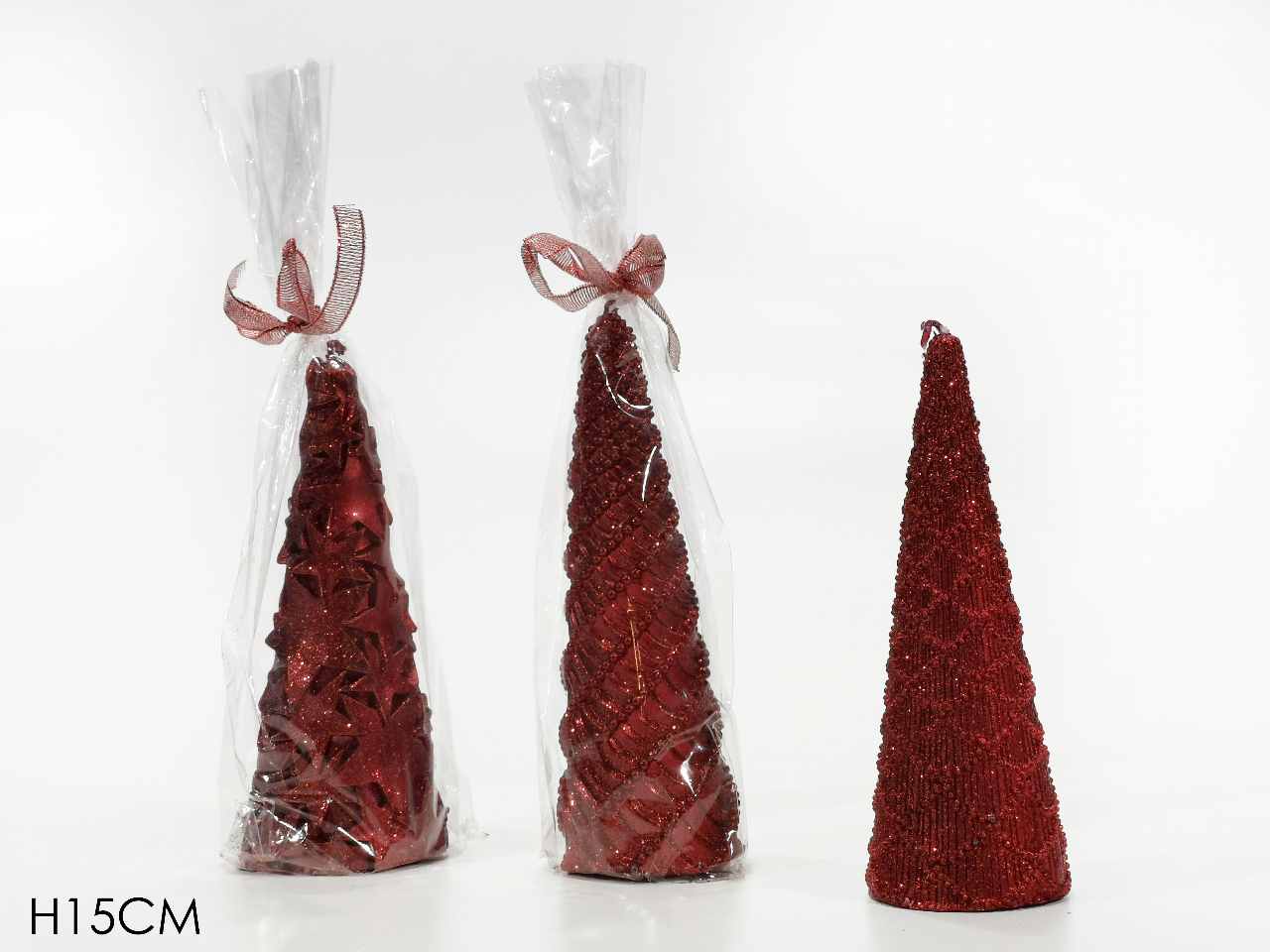 Candela albero h.15cm rossa 3 assortimenti