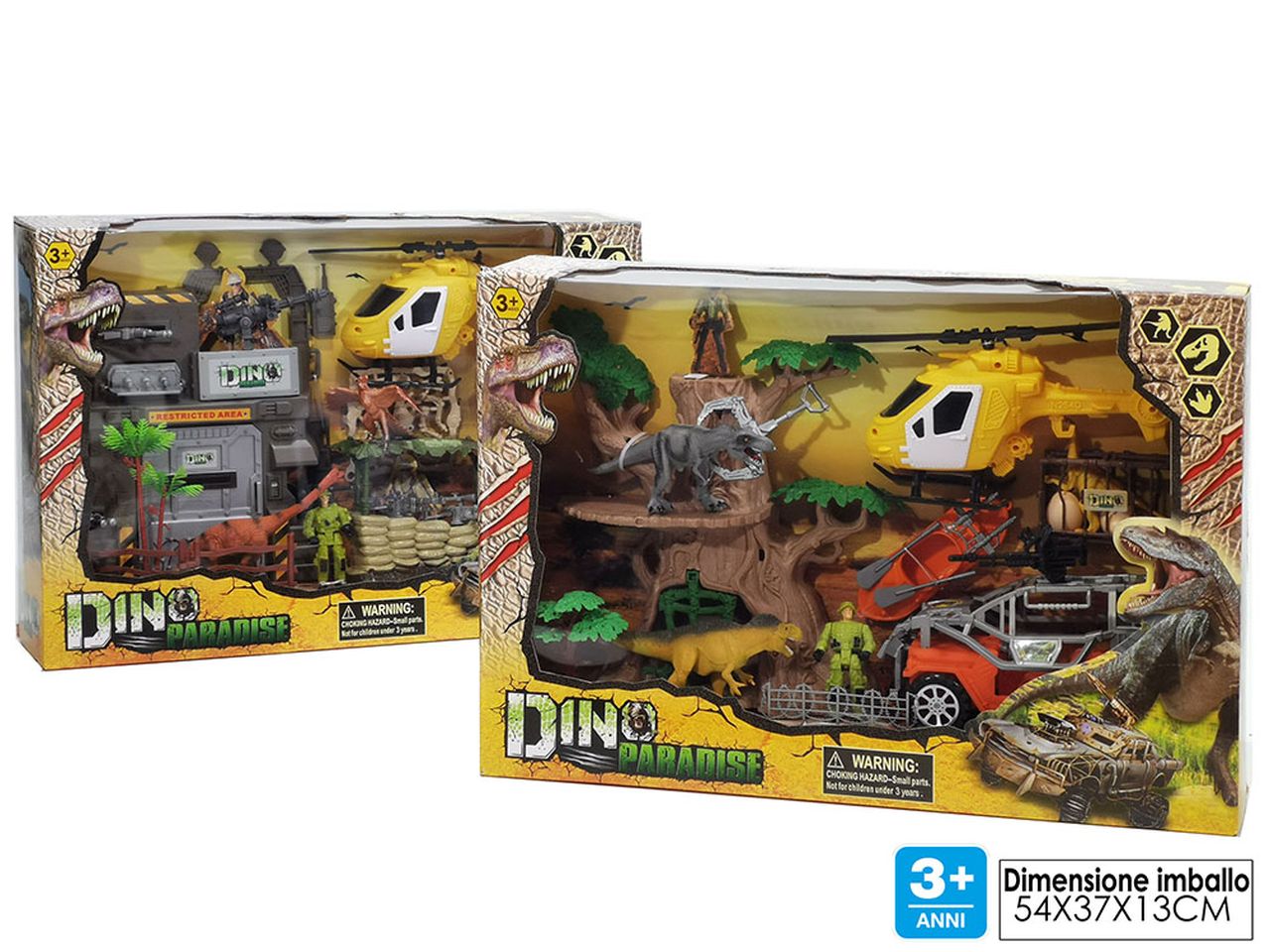 Militari con dinosauro con funzionamento a batteria disponibile in 2 assortimenti