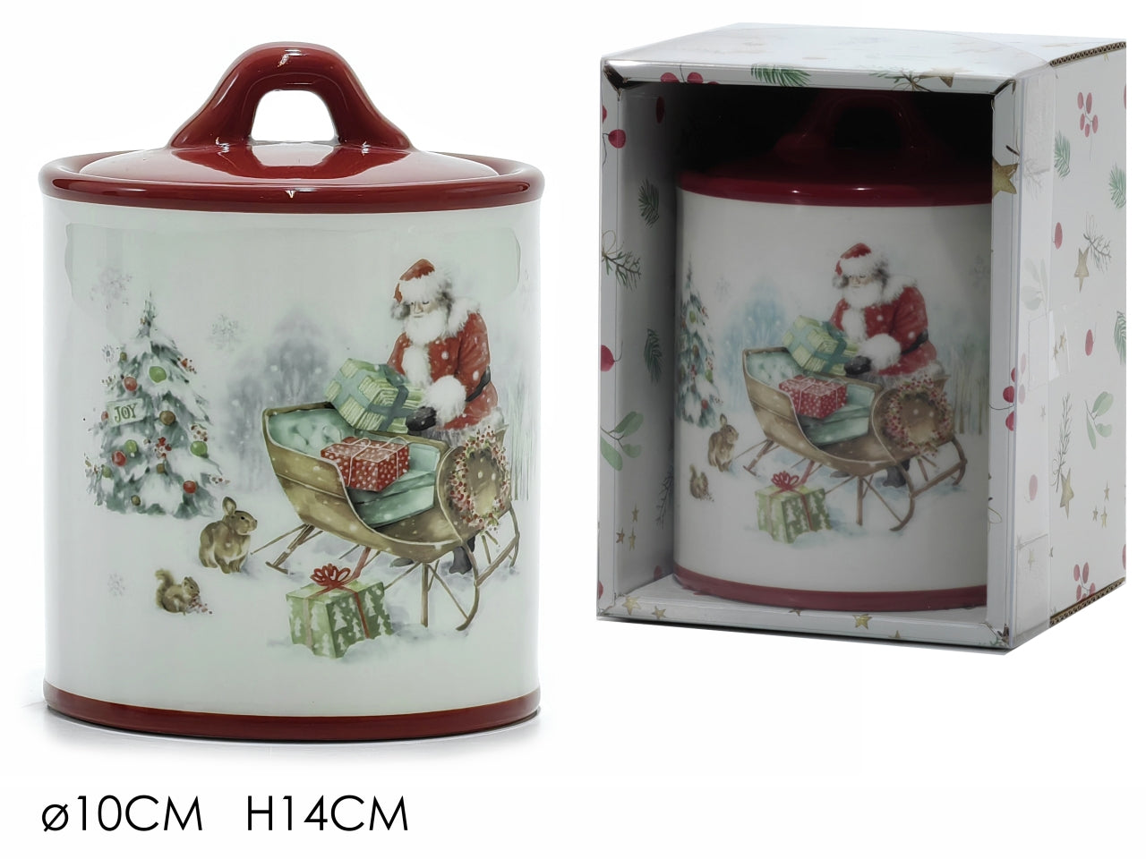 Barattolo con decorazione babbo natale 60cl