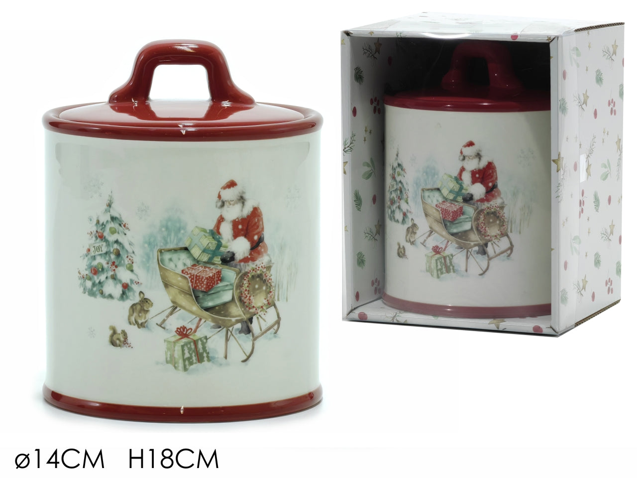 Barattolo con decorazione babbo natale 150cl