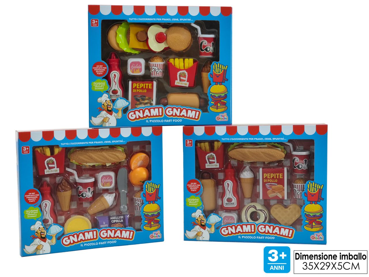 Gnam gnam il piccolo fast food in 3 assortimenti