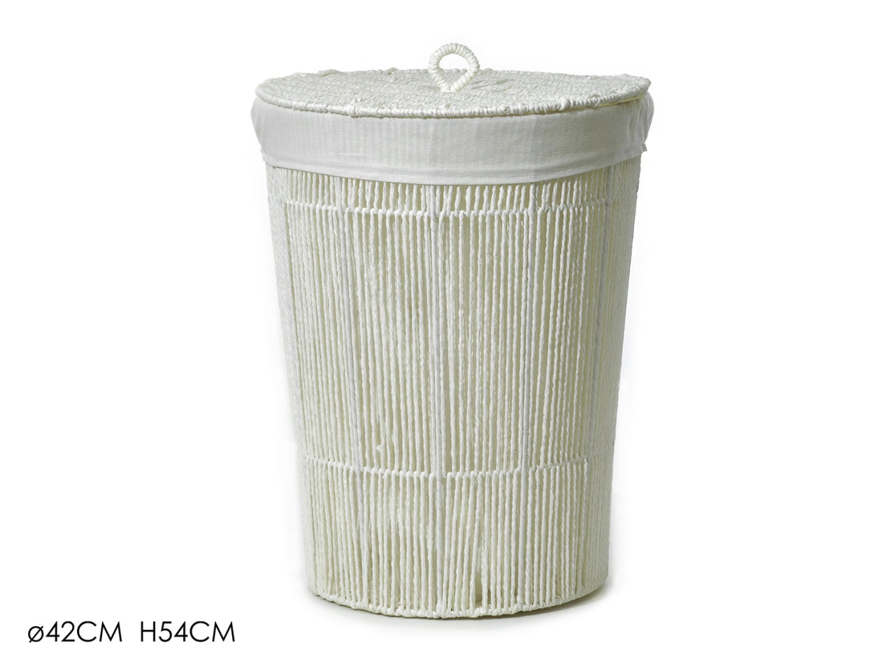 Cesta portabiancheria in carta e cotone bianco latte 42x54 cm - Vestiamo Casa