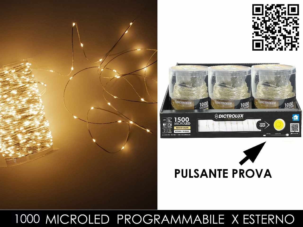 Catena luminosa 1500 microled bianco caldo uso esterno e programmabile