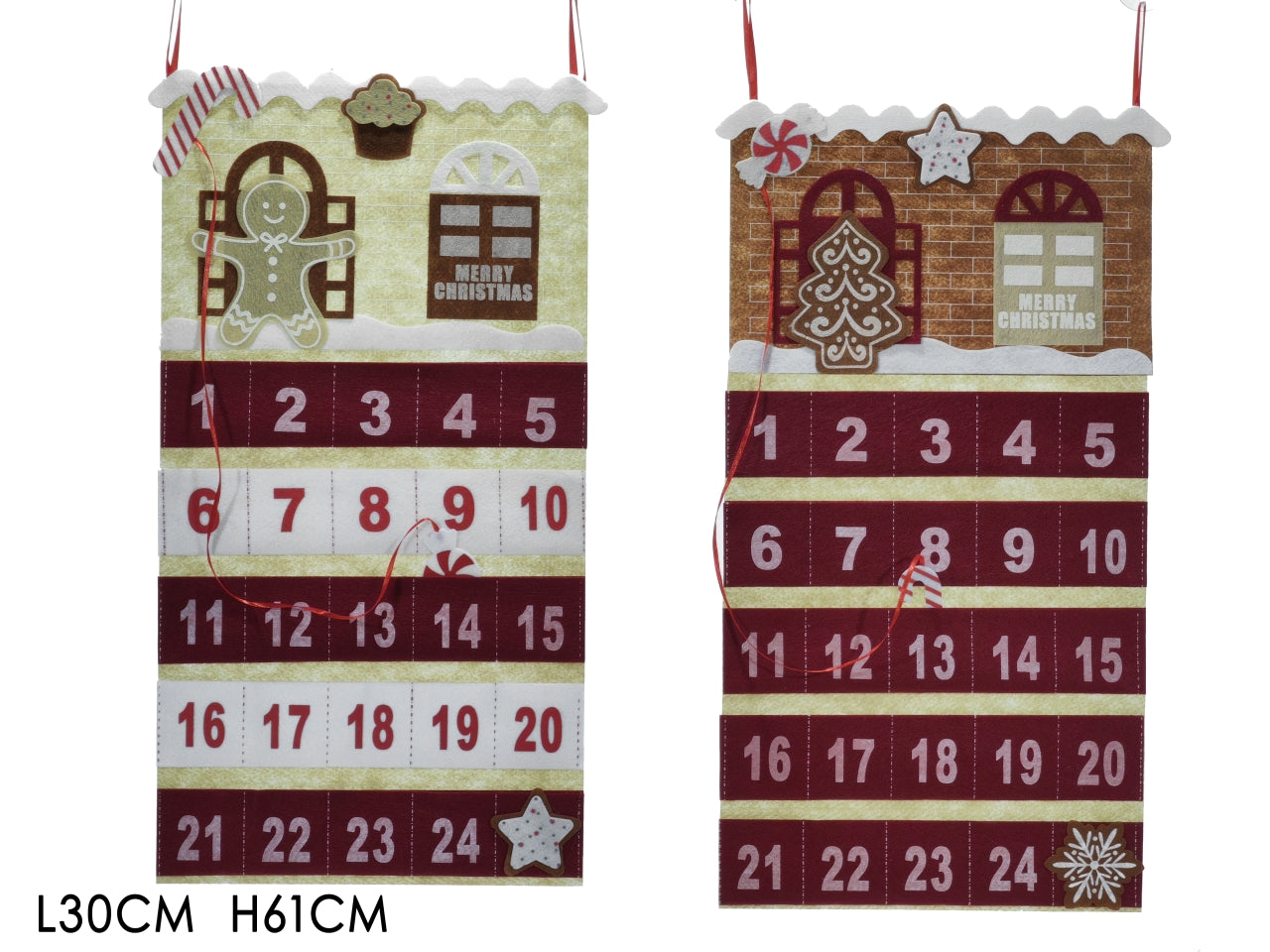 Calendario dell'avvento h.61cm in 2 assortimenti
