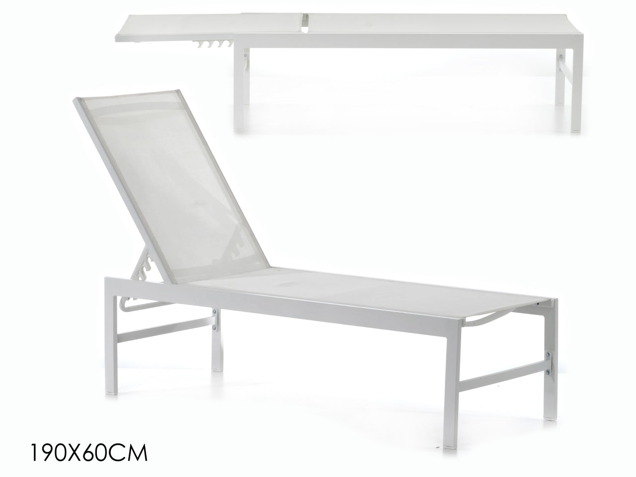 Lettino 190x60cm colore bianco