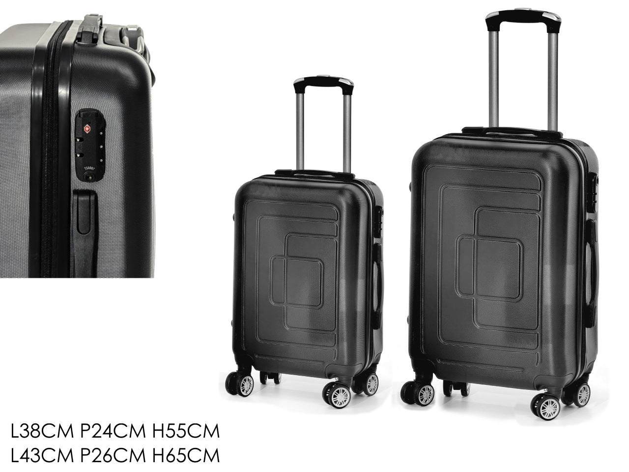 Set di 2 trolley semirigidi nero