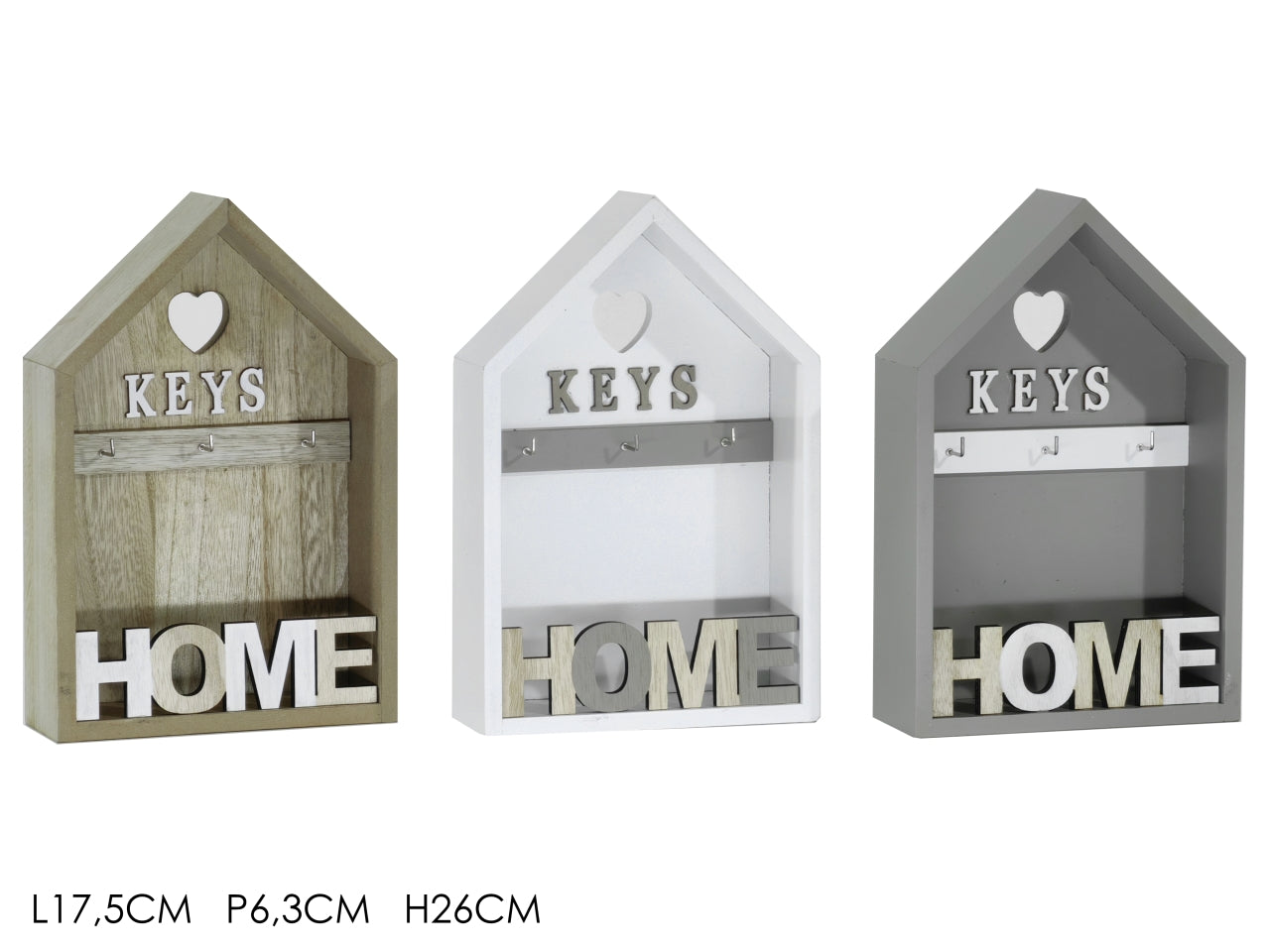 Portachiavi casa in 3 assortimenti