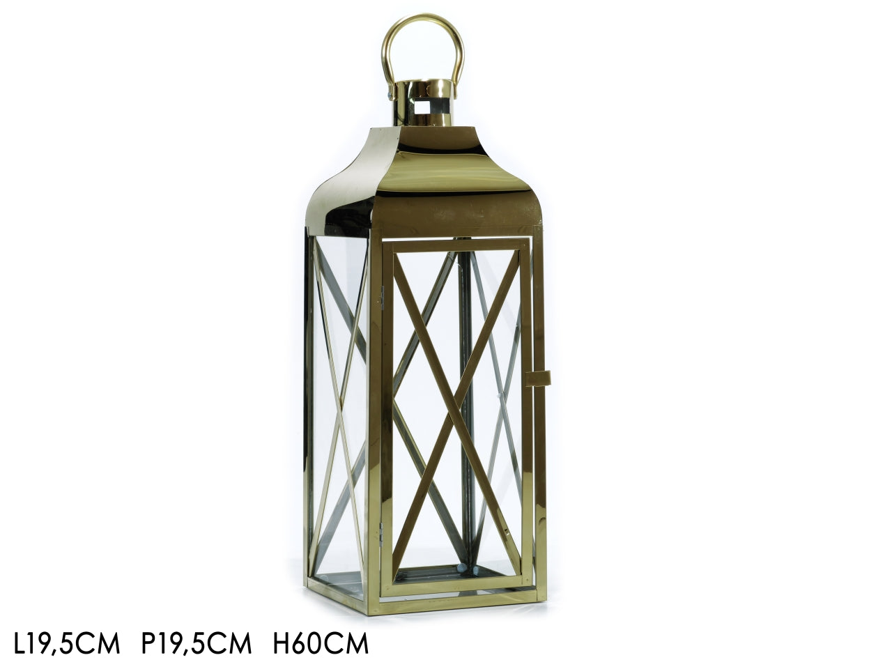 Lanterna portacandela h.60cm oro