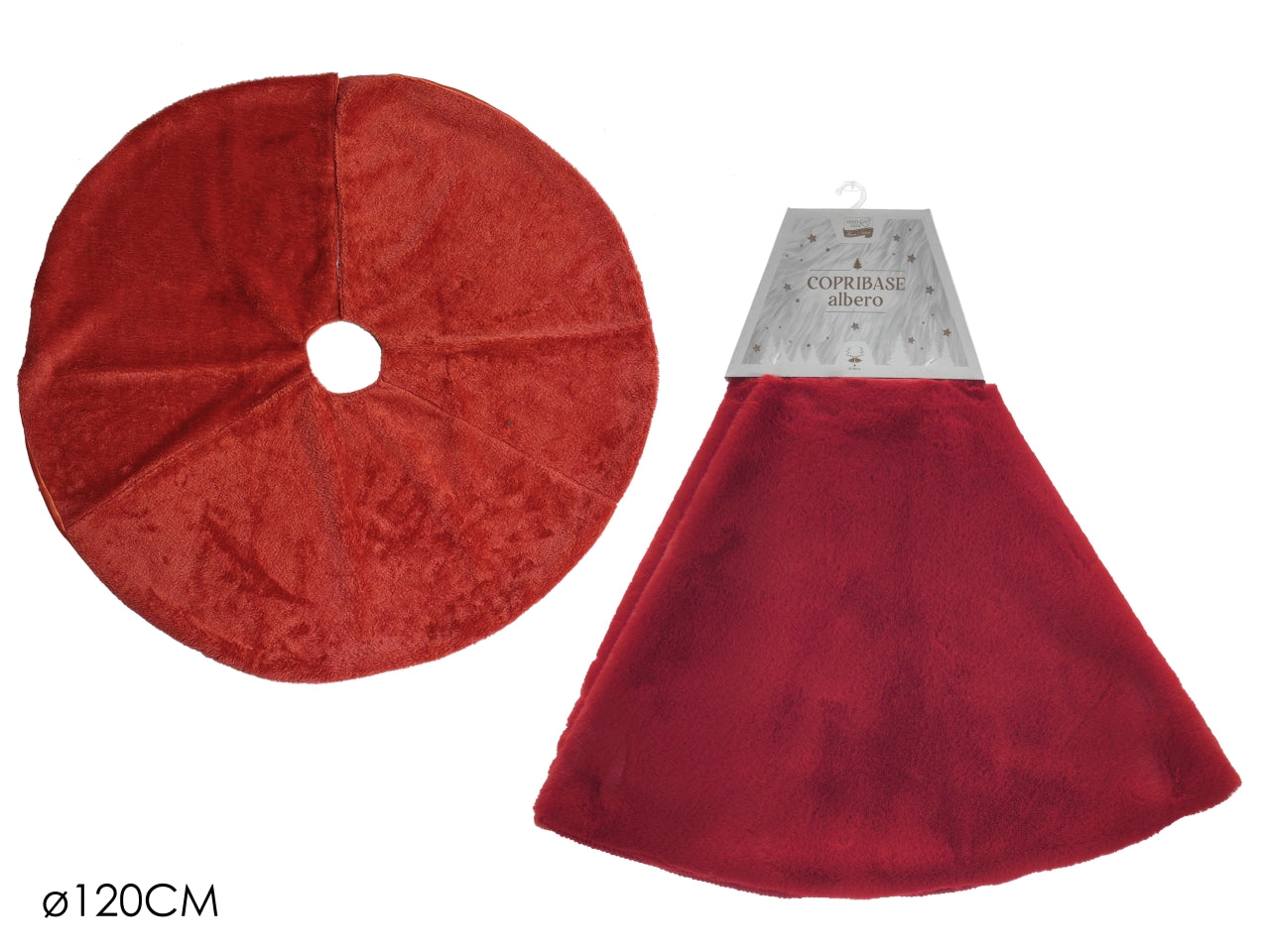 Copribase per albero di natale in poliestere rosso 120 cm - Vestiamo Casa