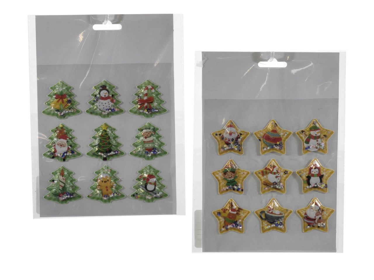 Stickers soggetti natalizi la confezione contiene 9 stickers in 2 assortimenti