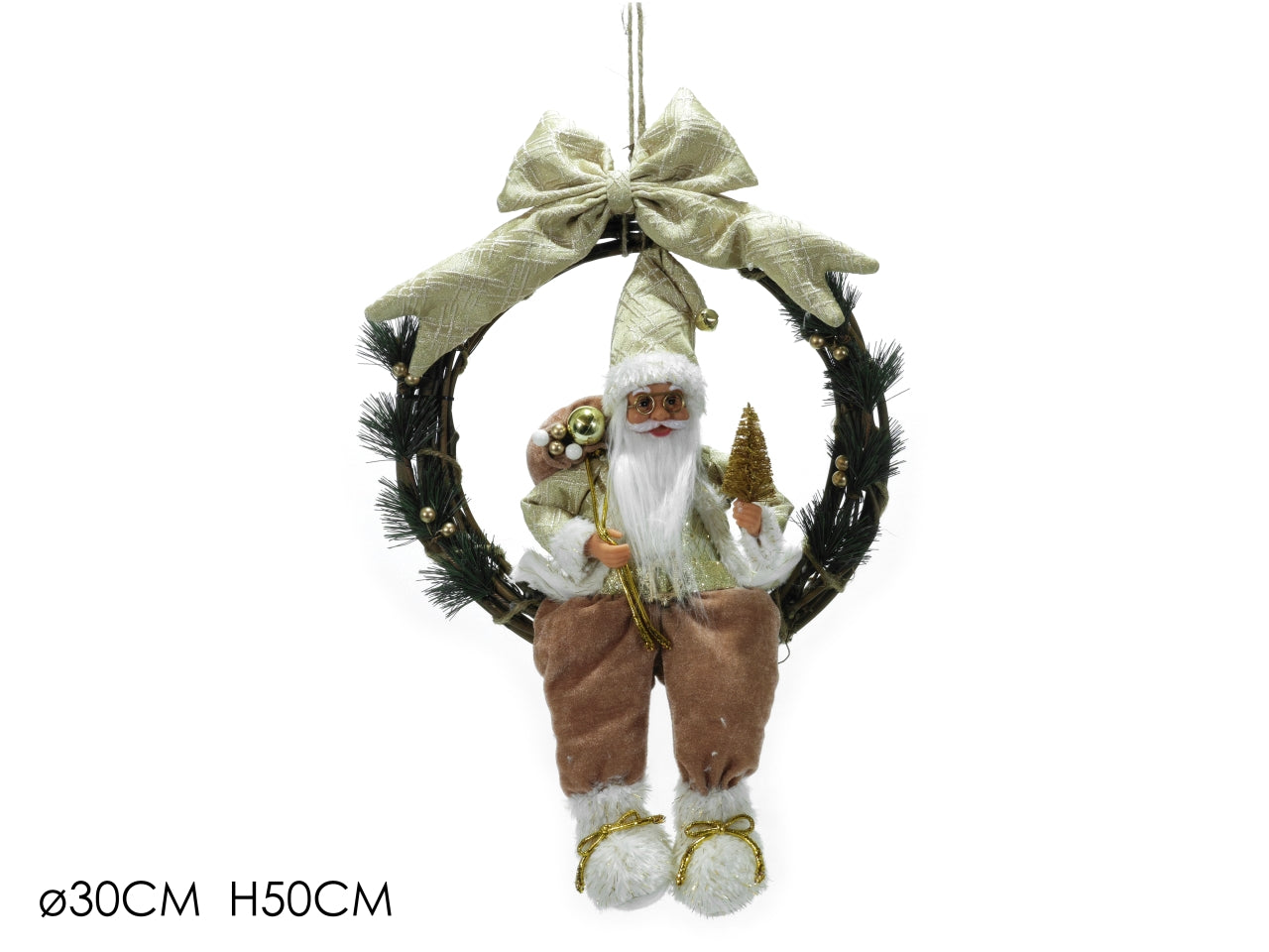 Dietroporta ghirlanda con babbo natale