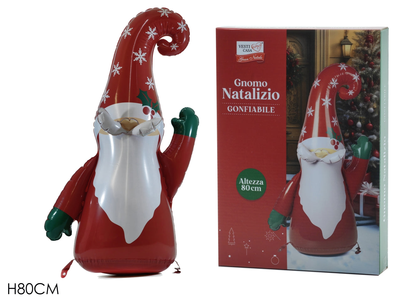 Gnomo gonfiabile h.80cm