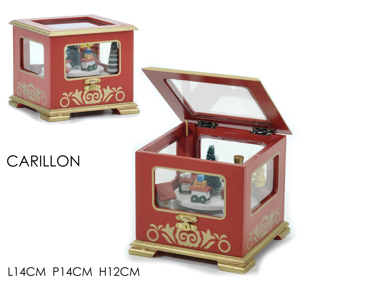 Carillon natalizio h.12cm con soggetti natalizi