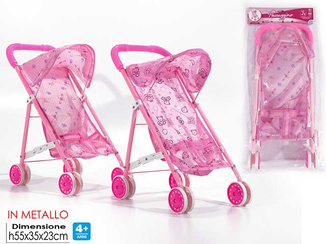 Passeggino rosa in metallo 101245
