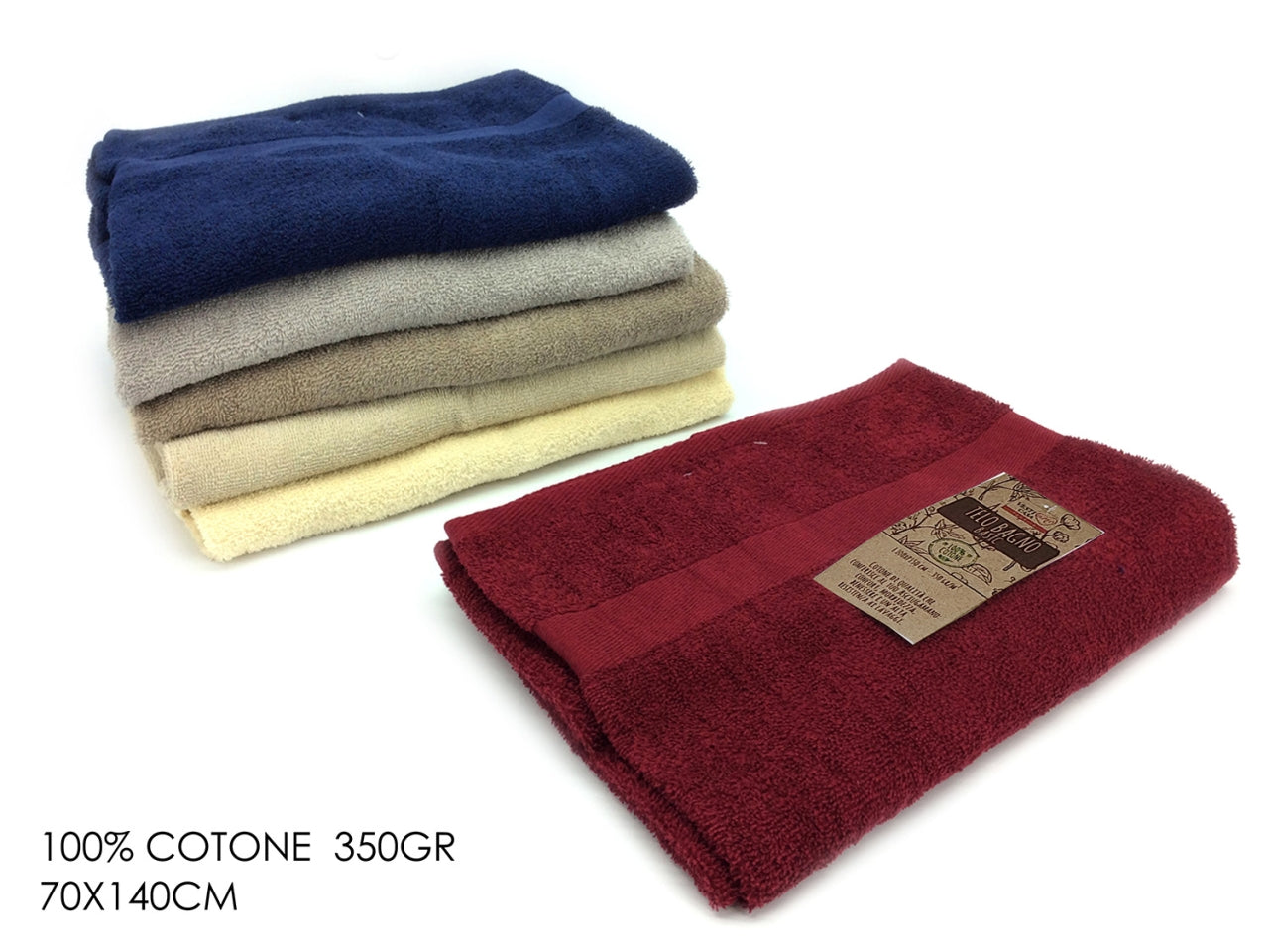Telo da bagno basic 70x140cm 350gr 100% cotone disponibile in 6 colori