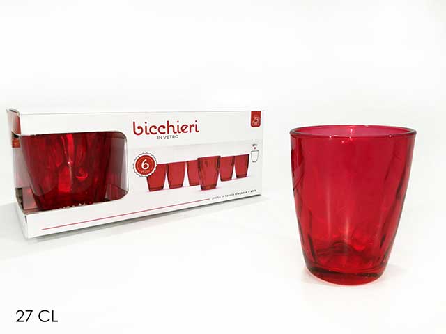 Bicchiere rosso 27cl 6 pezzi 616701