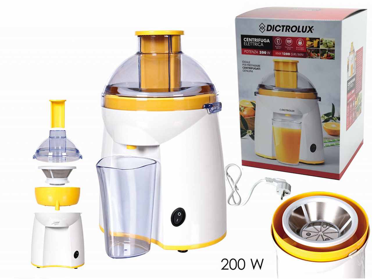 Centrifuga elettrica 200w con bicchiere