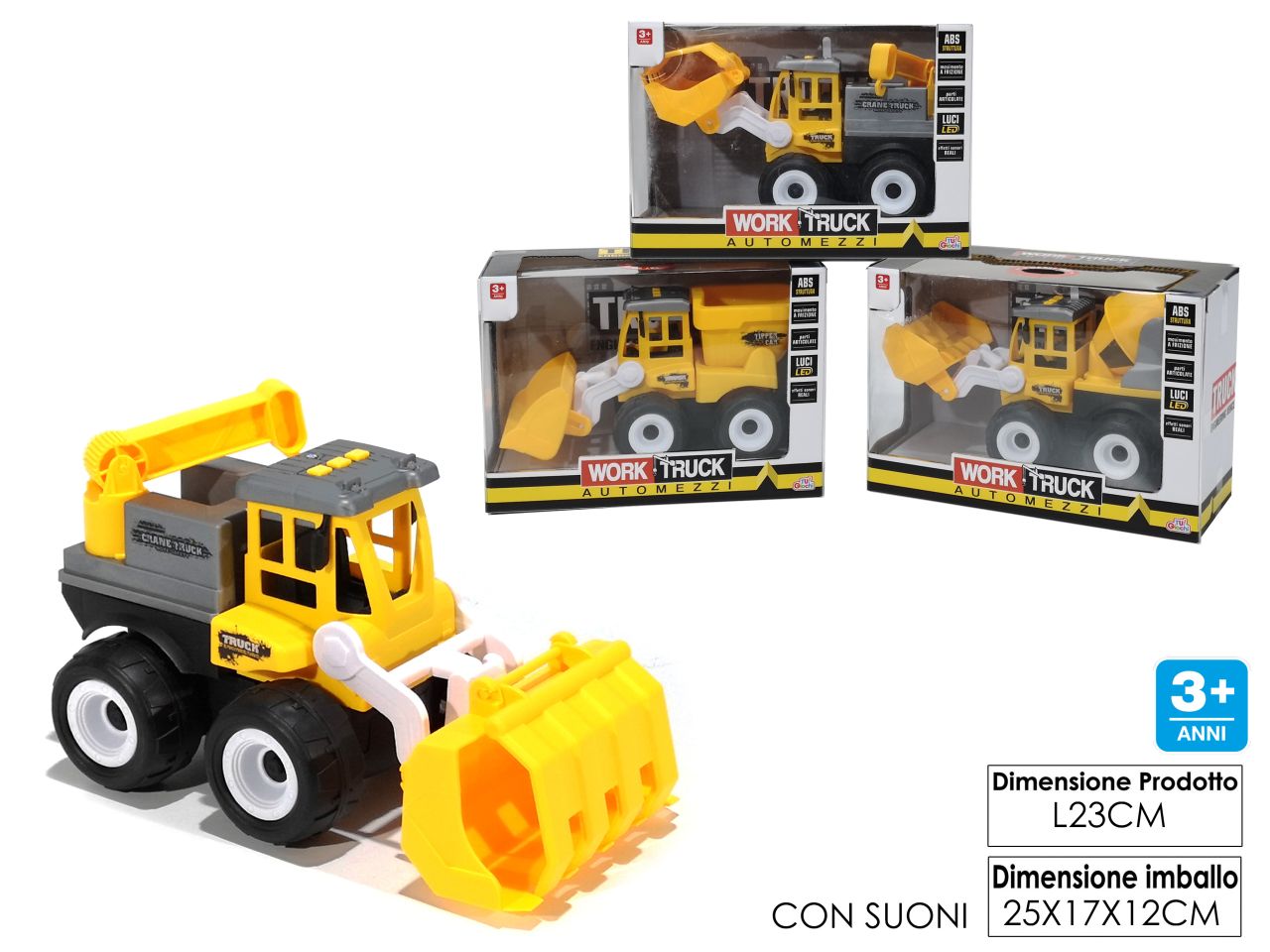 Automezzo da lavoro try-me con luci e suoni in 3 assortimenti