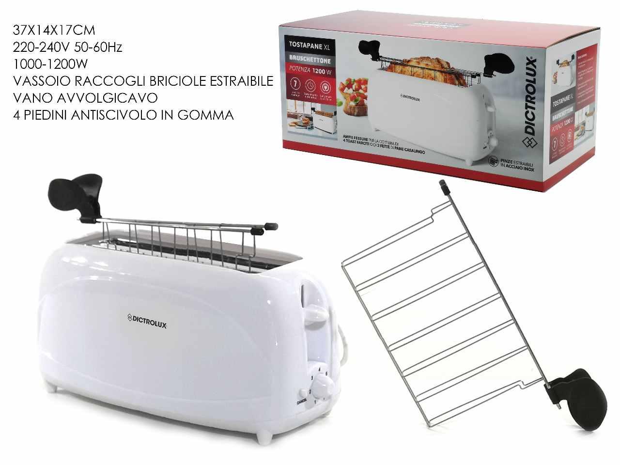 Tostapane e bruschettiera 1200w 883202
