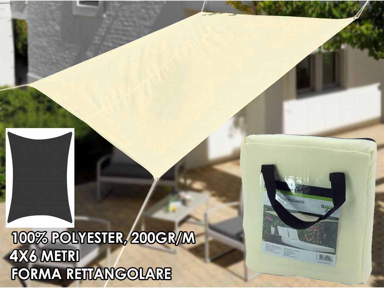 Telo ombreggiante ecru 4x6mt 823629b