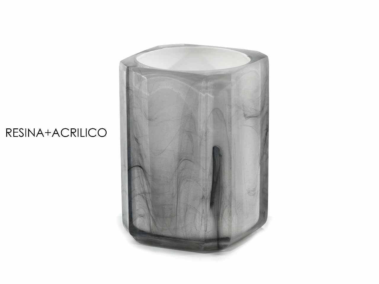 Bicchiere 7,3x10,3cm eff.marmo grigio 560221