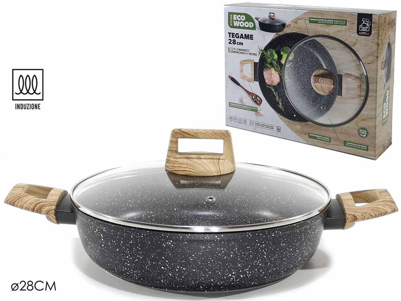 Tegame stone eco wood d.28cm per induzione