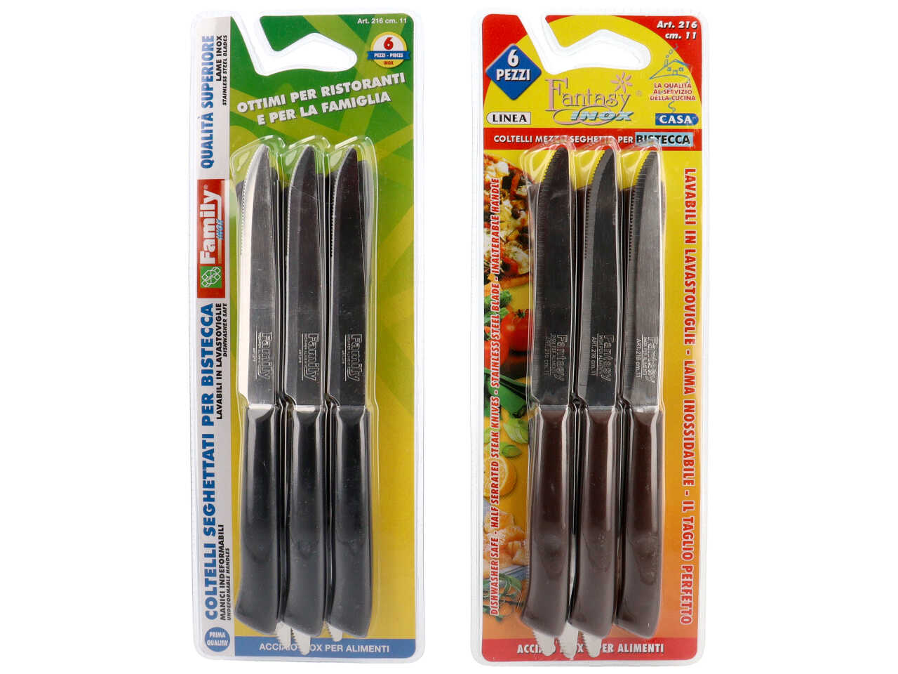 Coltello da bistecca 6 pezzi ass.216n.11