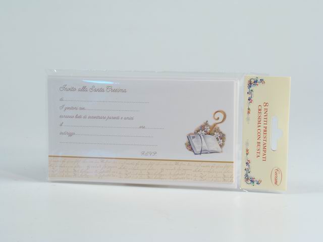 Inviti cresima 8 pezzi + busta fe10067ip