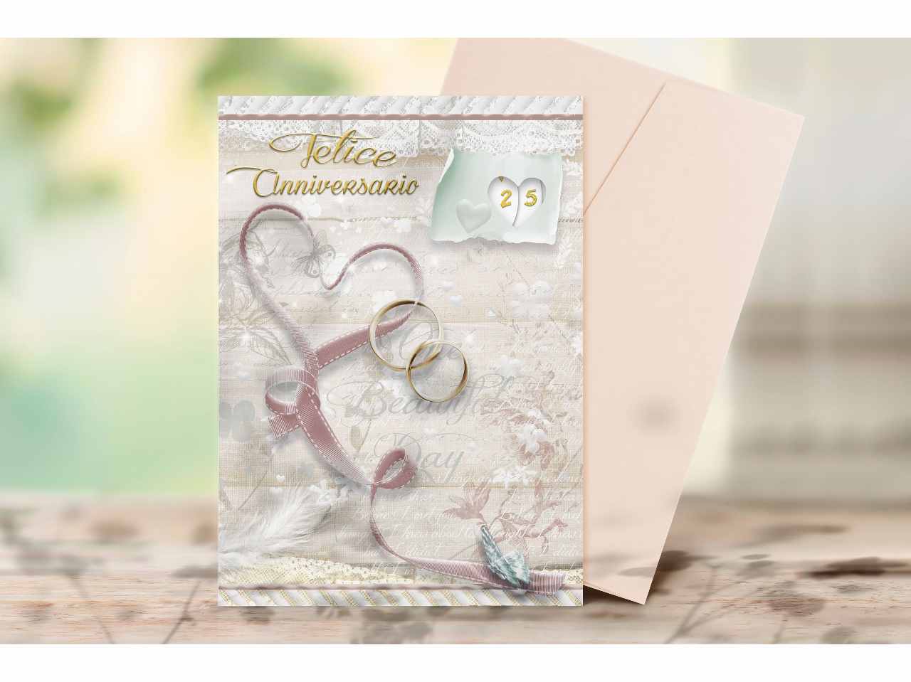 Biglietti felice anniversario con rotella