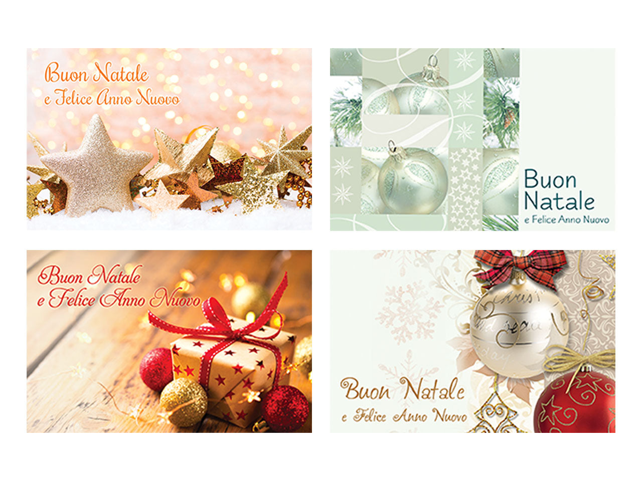 Scatola con 100 biglietti buon natale