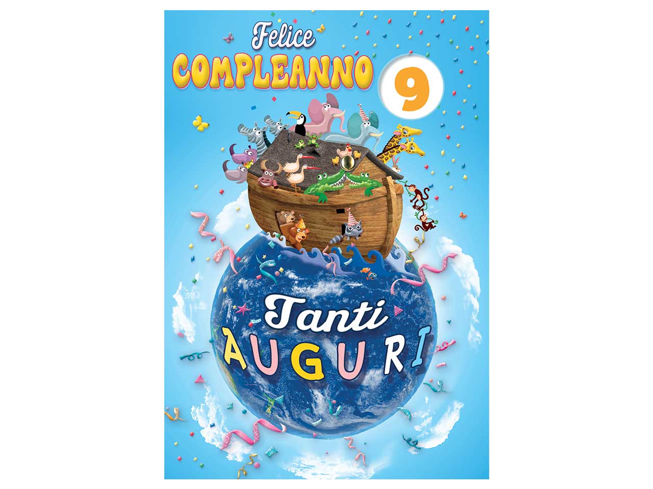 Biglietto auguri buon compleanno bimbi con rotella