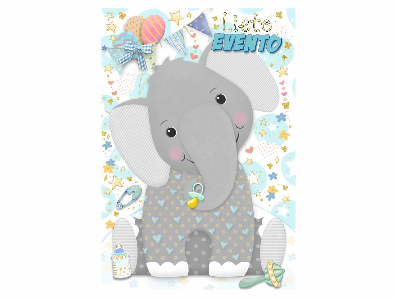 Biglietto auguri lieto evento con animaletto