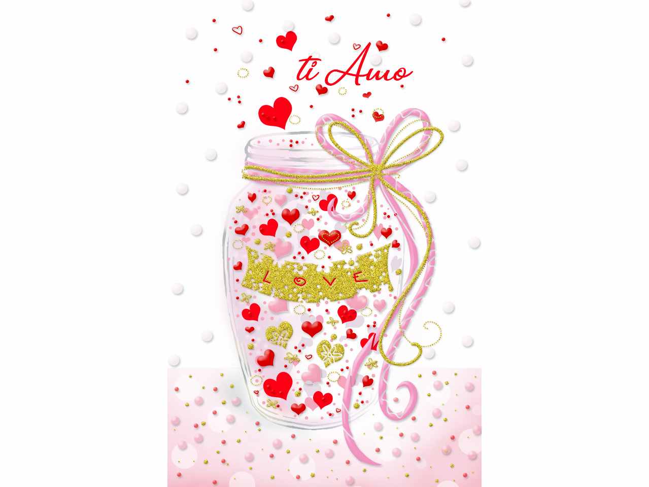 Biglietto auguri con scritta ti amo love