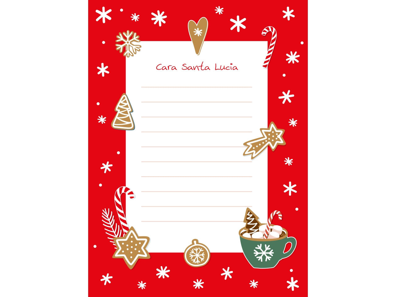 Scatola con 24 letterine santa lucia