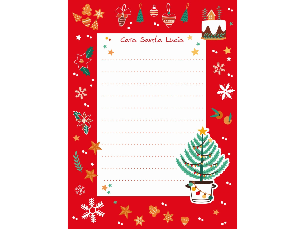 Scatola con 24 letterine santa lucia
