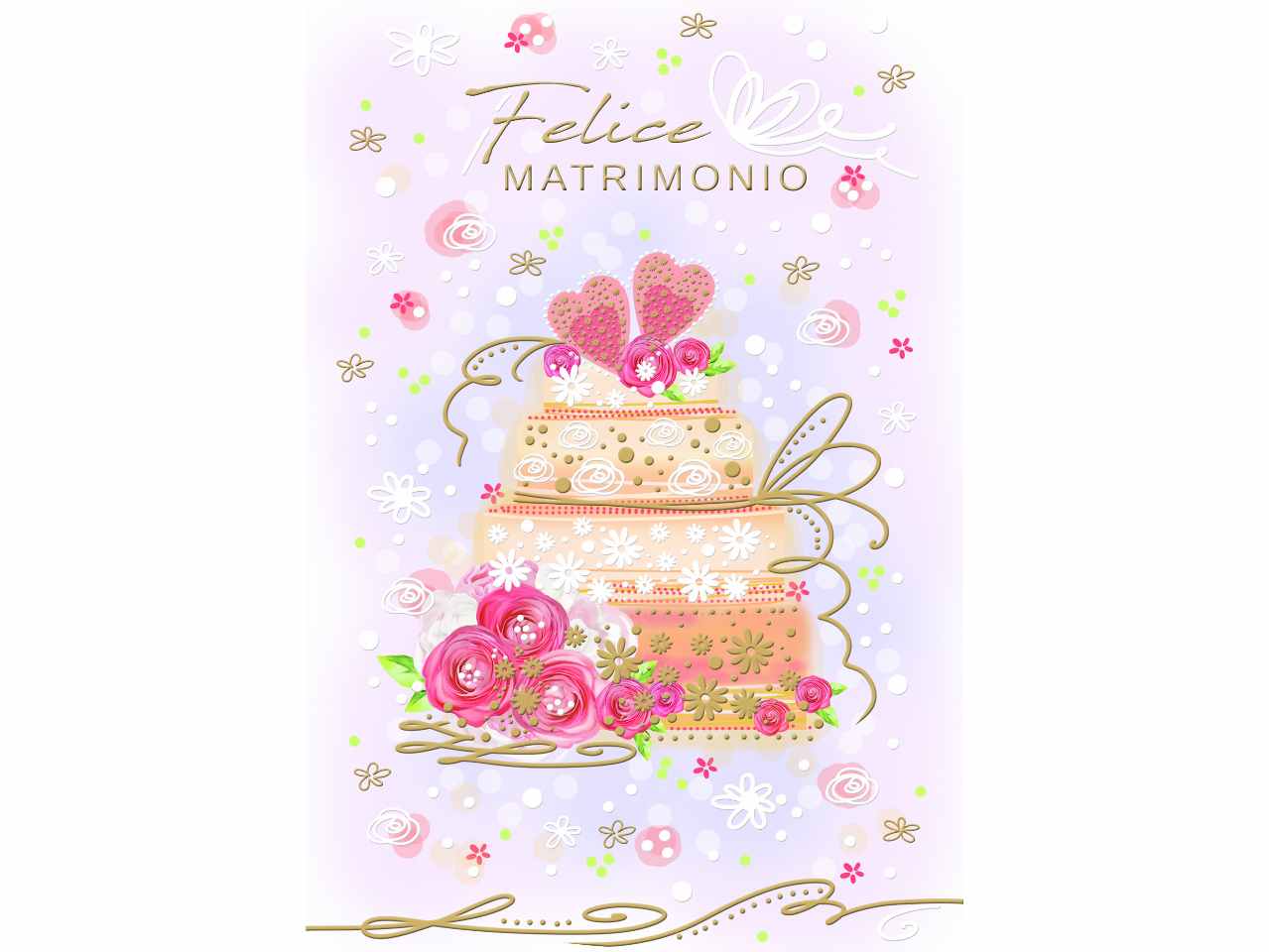 Biglietto augurale con scritta felice matrimonio