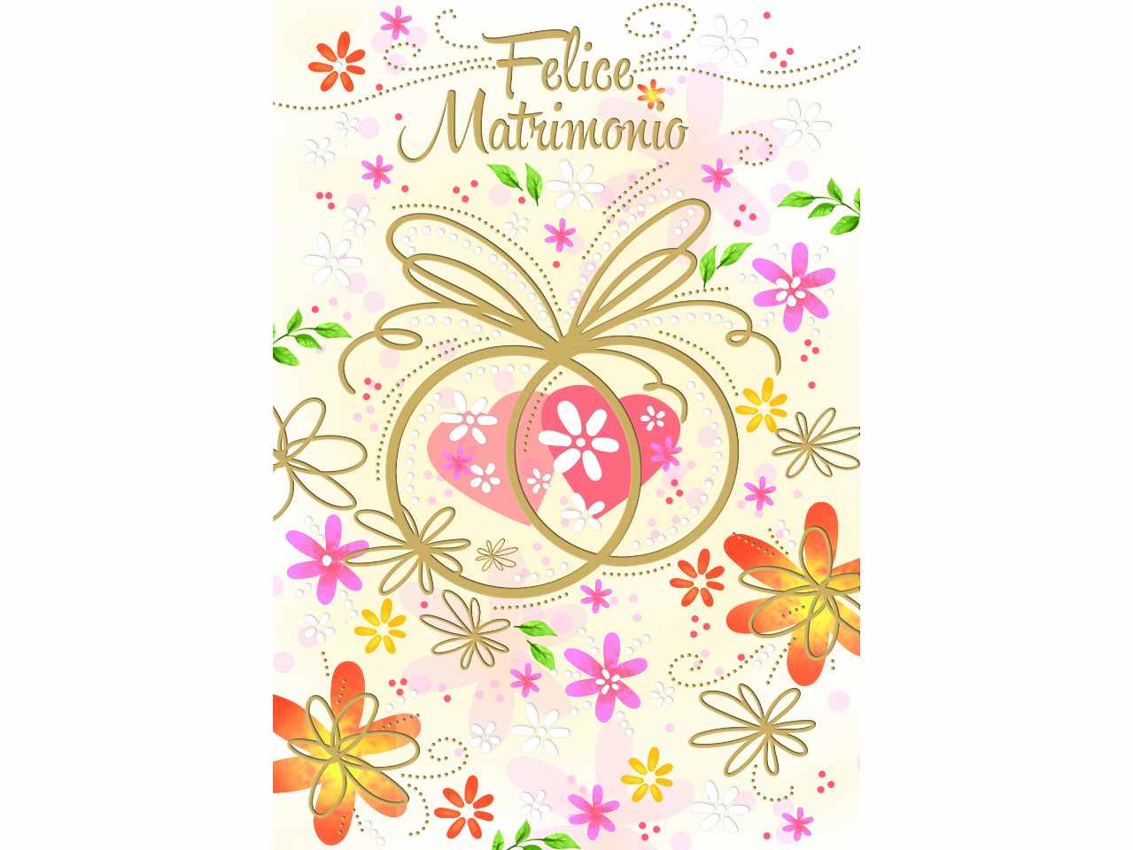 Biglietto augurale con scritta felice matrimonio